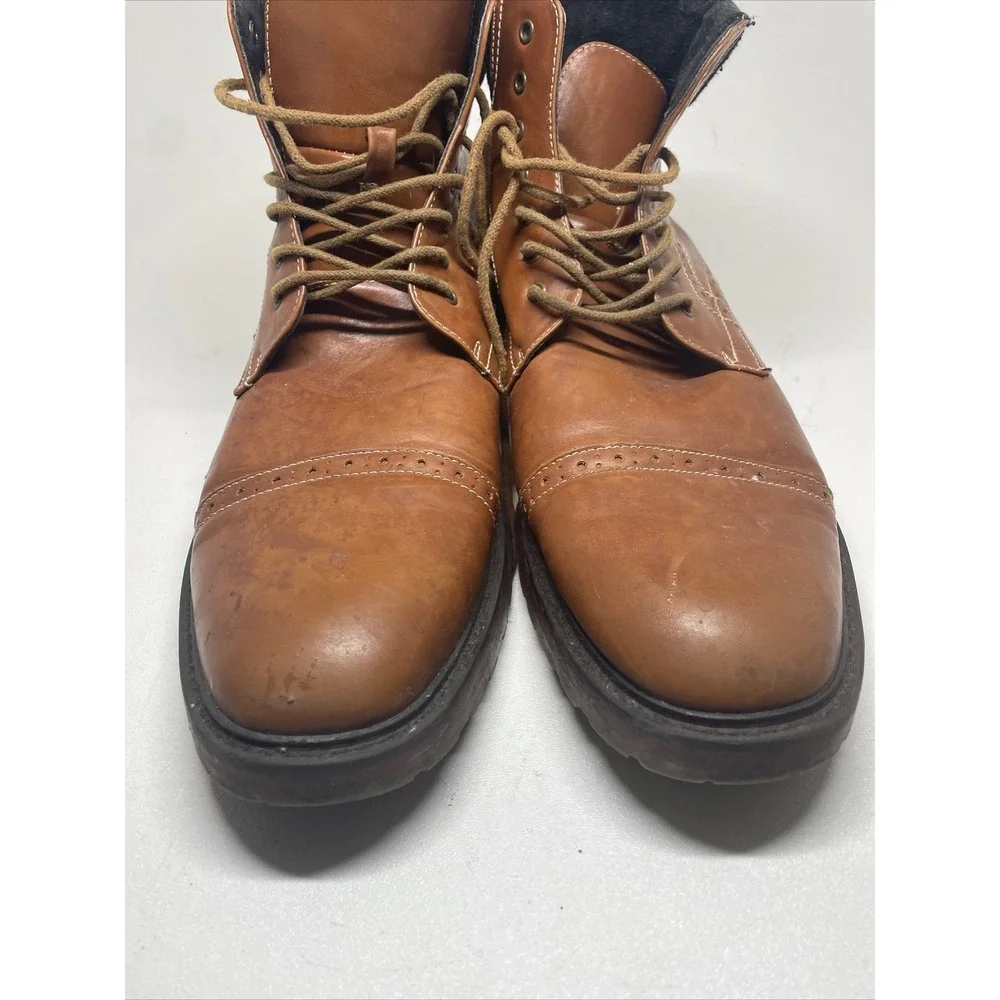 David Stone Boots Brown Faux Leather‎ Size 13 M Men's 032946